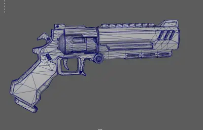 科幻手枪 转轮枪 赛博朋克概念手枪