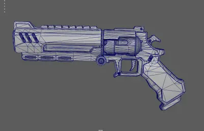 科幻手枪 转轮枪 赛博朋克概念手枪