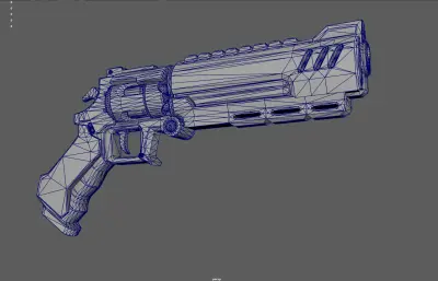 科幻手枪 转轮枪 赛博朋克概念手枪