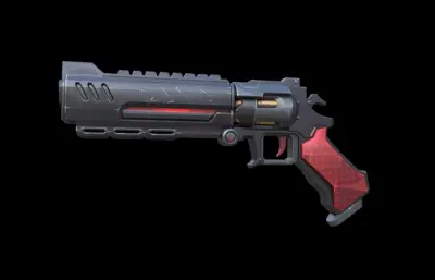 科幻手枪 转轮枪 赛博朋克概念手枪