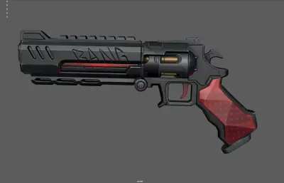 科幻手枪 转轮枪 赛博朋克概念手枪