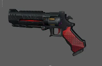 科幻手枪 转轮枪 赛博朋克概念手枪