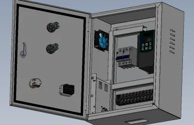 电气控制柜3D图纸