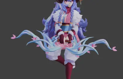 英雄联盟中永猎双子千珏的灵魂莲华皮肤灵花