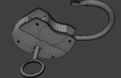 高聚合度挂锁obj模型