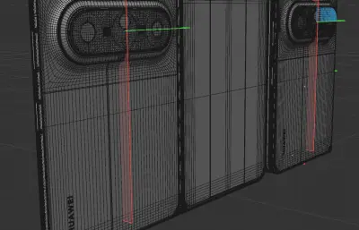 HUAWEI华为Pura X Max手机C4D,KEYSHOT模型