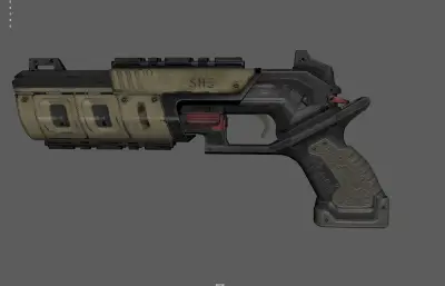 高科技科幻手枪 游戏枪械 赛博朋克手枪