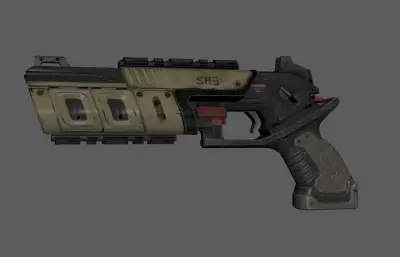 高科技科幻手枪 游戏枪械 赛博朋克手枪