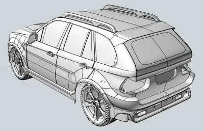 宝马SUV汽车stp模型