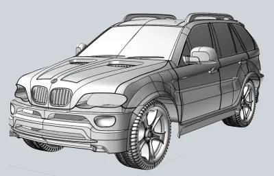 宝马SUV汽车stp模型