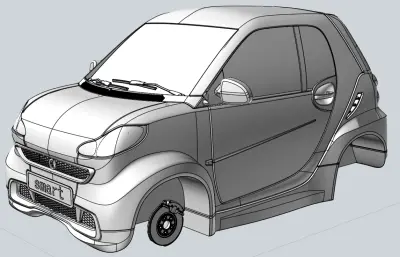 宝马 mini汽车半成品模型