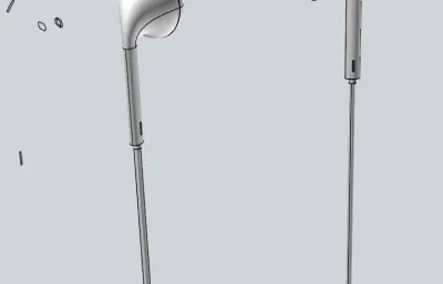 有线耳机外观stp模型