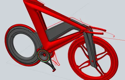 概念自行车stp模型