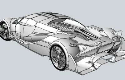 超跑,跑车stp模型