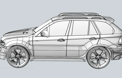 宝马SUV汽车stp模型