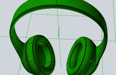 头戴式无线耳机模型