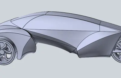 城市电动跑车外观stp模型