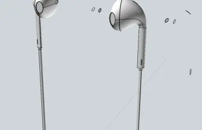 有线耳机外观stp模型