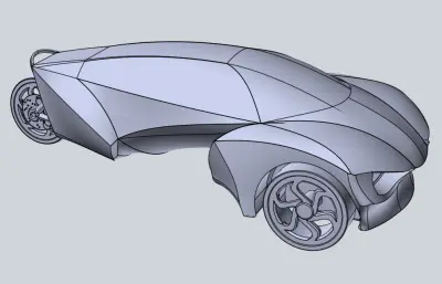 城市电动跑车外观stp模型