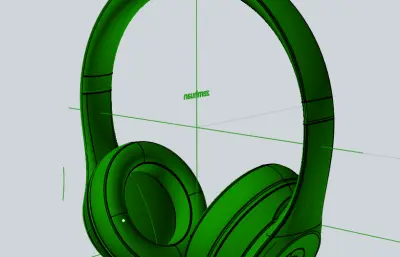 头戴式无线耳机模型