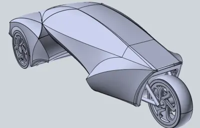 城市电动跑车外观stp模型