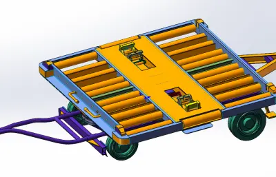 可转拖车solidworks模型
