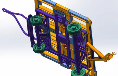 可转拖车solidworks模型