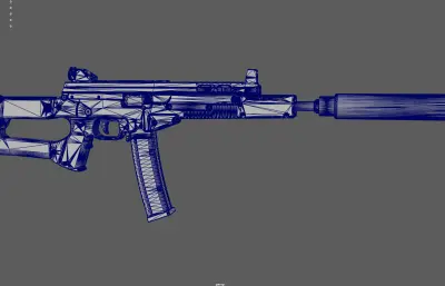UMP45冲锋枪 自动步枪 消音器突击步枪