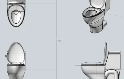 卫生间马桶模型