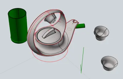 中式茶壶组合stp模型