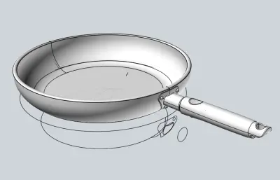 炊具平底锅stp模型