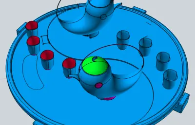 中式茶具套装stp模型