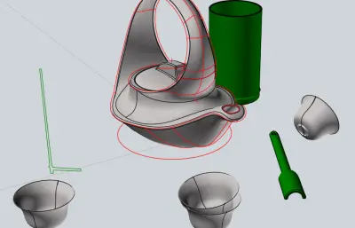 中式茶壶组合stp模型