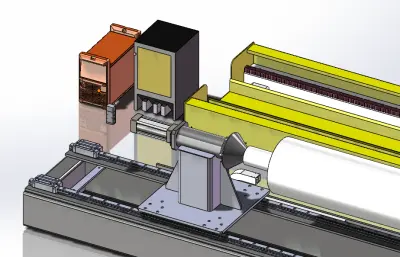 头尾式变位机 长筒焊接工装 机器人地轨工作站