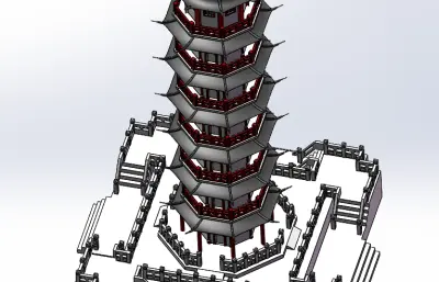 雷峰塔solidworks模型