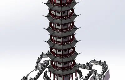 雷峰塔solidworks模型