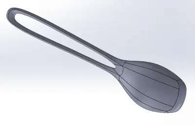 餐具勺子stp模型