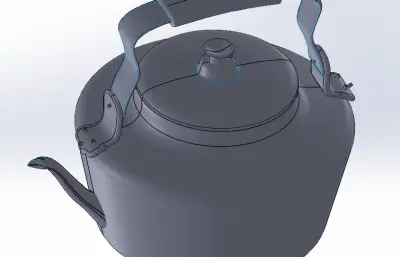 铝制烧水壶stp模型