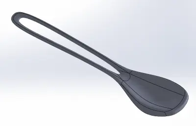 餐具勺子stp模型