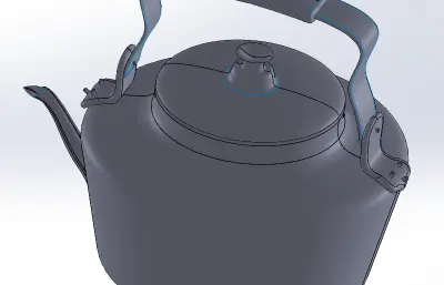铝制烧水壶stp模型