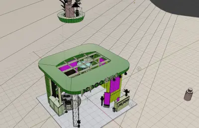 paopoo展台设计blender模型
