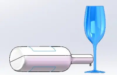 红酒瓶+高脚杯