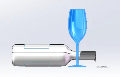 红酒瓶+高脚杯