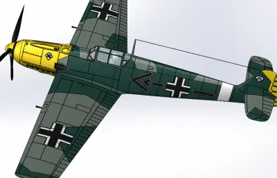 Messerschmitt 109-E飞机简易模型