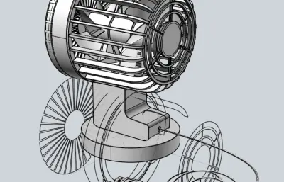 USB电风扇stp模型