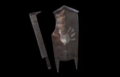 砍刀长刀+盾牌武器 游戏装备