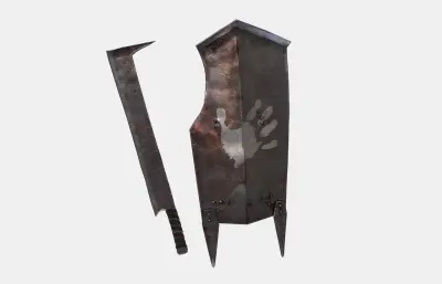 砍刀长刀+盾牌武器 游戏装备