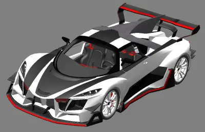 白色街道版超级跑车solidworks模型