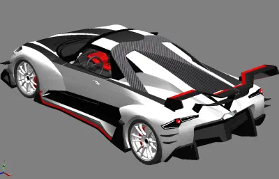 白色街道版超级跑车solidworks模型
