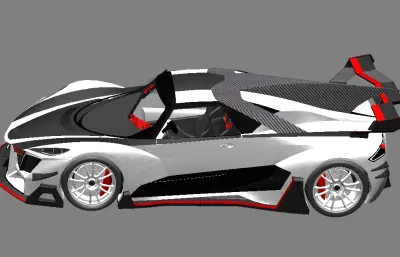 白色街道版超级跑车solidworks模型